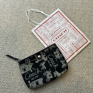 COACH Carriage Black Canvas Pouch & Gift Bag